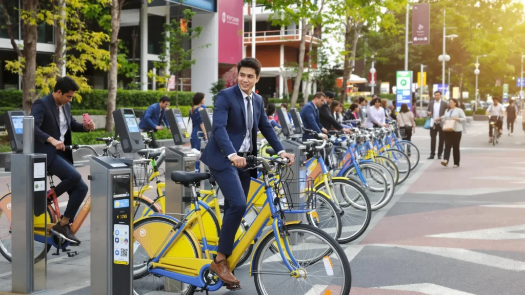 Les vélos électriques en libre service en ville