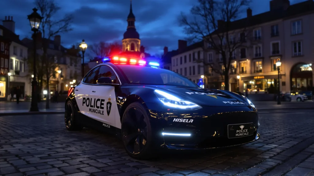 Une Tesla dans la police municipale de Mandelieu