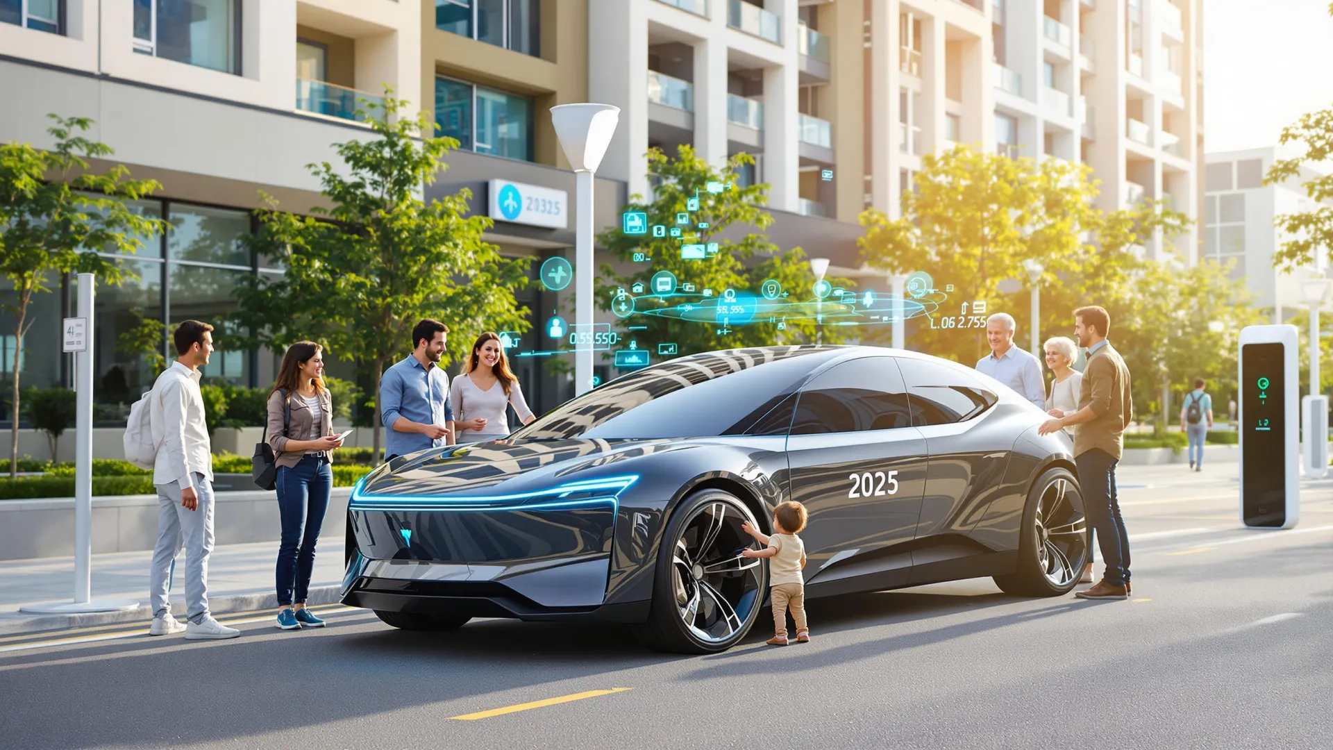 visuel d'une voiture électrique stationnée